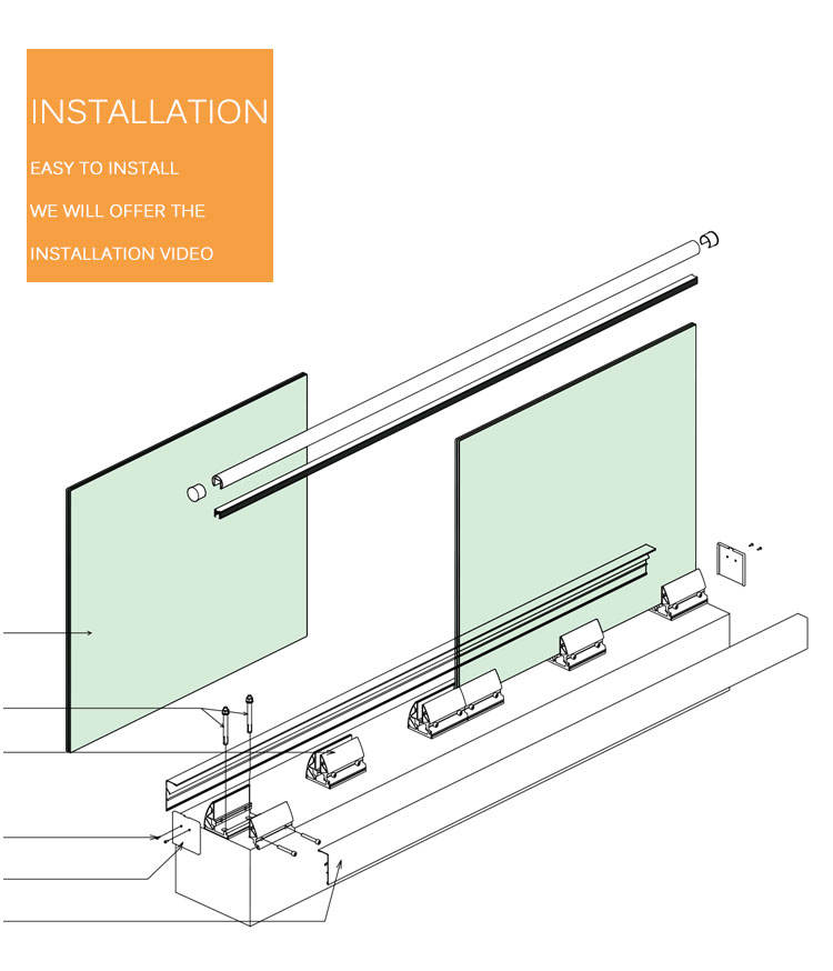 Custom Outdoor Interior Clear Tempered Laminated Glass Railing Railing Handrail Balustrade Fencing